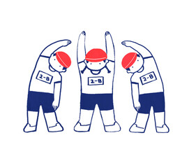 体操をする子ども達のイラスト