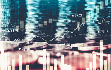 Finance and money technology background concept of business prosperity and asset management ....