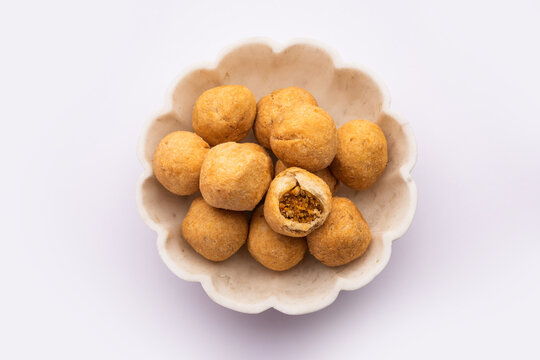 Dry kachori is a dry fruits stuffed ball shaped farsan also called kachauri, kachodi and katchuri