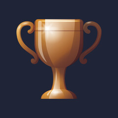 Game UI asset. Gaming user interface trophy cup icon. vector illustration