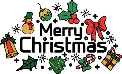 Merry Christmas background with Christmas element. Vector illustration