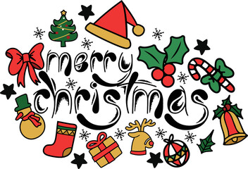 Greeting card concept with the words Merry Christmas