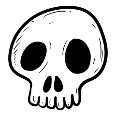 Doodle sketch style of skull cartoon hand drawn illustration for concept design.