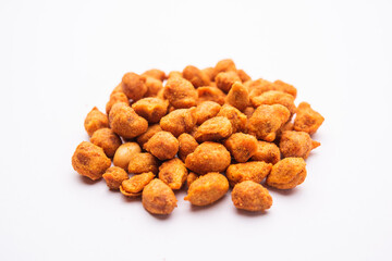 Masala Peanuts are spicy and crunchy snack coated in chickpea flour, Indian snack