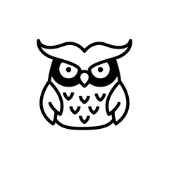 Owl outline icon logo. outline owl and emblems design element. Unique illustration for business or company logo.