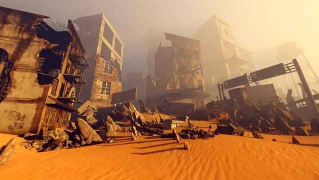 War-torn city in the desert