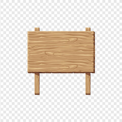 Wood sign. Empty wooden signboard template, vector illustration