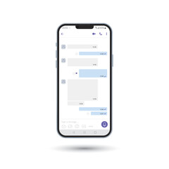 Messenger UI template, Social communication app mockup, chat application concept, vector illustration