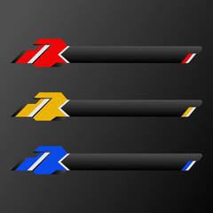 Abstract lower third breaking news banner bars with red, yellow and blue colors