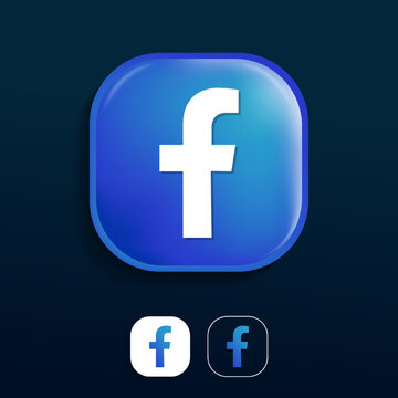 Dobrich, Bulgaria &ndash; 2022, September, 10: illustrative editorial of transparent Facebook logo icon in 3D style	