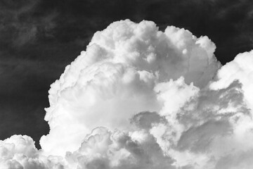 Rain Storm Clouds Cumulus Sky Contrasts in Black and White Photo
