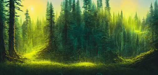 Obraz premium Artistic concept painting of a beautiful sci-fi landscape, other planet.