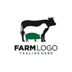 Farm logo with livestock concept