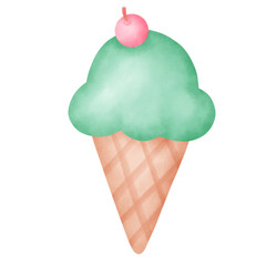 watercolor ice cream  clipart.