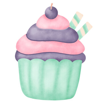 recommend clip art: watercolor cupcake clipart.