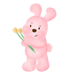 Cute Easter rabbit clipart .