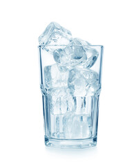 Glass with ice cubes