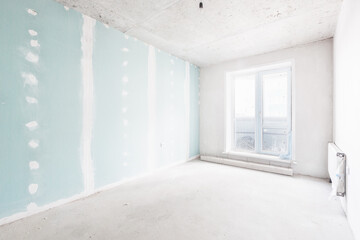 interior of the apartment without decoration in white colors