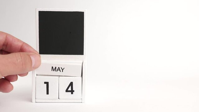Calendar with the date May 14 and a place for designers. Illustration for an event of a certain date.