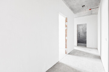 interior of the apartment without decoration in white colors