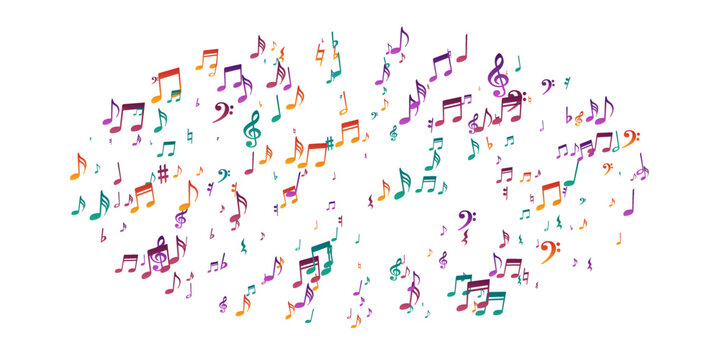Musical note symbols vector backdrop. Sound