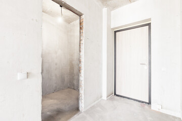 interior of the apartment without decoration in white colors