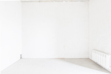 interior of the apartment without decoration in white colors