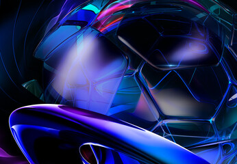 3D Render of an Abstract Sport Concept Ball