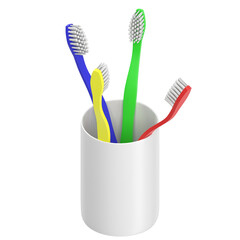 3D rendering illustration of some toothbrushes