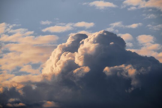 Beautiful shot of the magical big white clouds in the sky