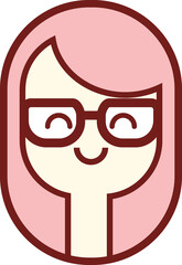 Color cute cartoon avatar people