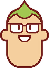 Color cute cartoon avatar people