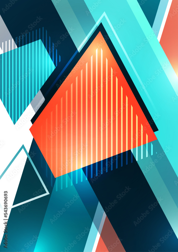Poster geometric background. modern overlapping shapes. unusual color pattern for your design. business or 
