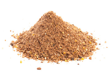 Seasoning for cooking. Hill of spices on a white background.