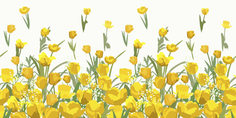 Floral seamless border. Vector design for paper and other use