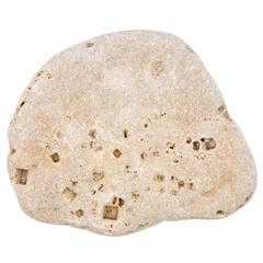 Top view of single beige pebble