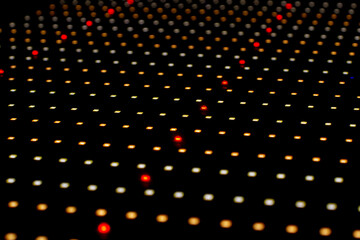 Many points in space. Light diodes of different colors. Special lamp for plants in details.