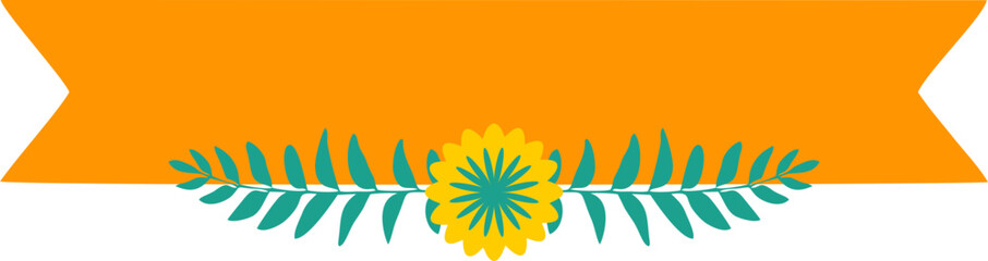 Flowers Ribbon Banner Vector