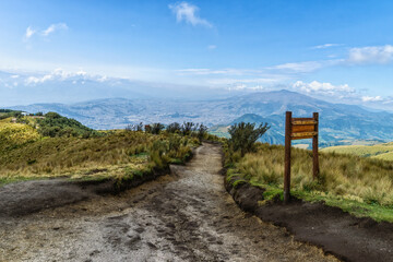 Fototapeta na wymiar Quito, Ecuador Teleferico walkway to volcano