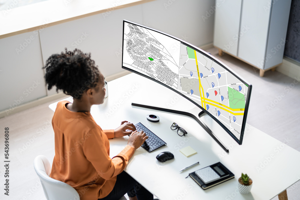 Poster Cadastre Plot Land Map. Building Project
