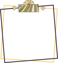 Square holiday Frame with gift boxes on a transparent background. For the Design of Invitations, Postcards, Posters, Banners. Png	