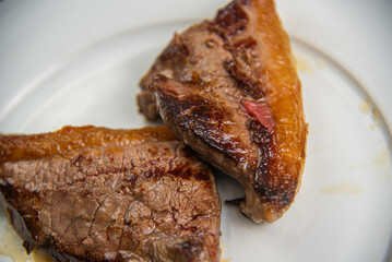 Beef cuts on white background