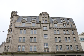 Bâtiment typique, vue de l'extérieur, ville de Quimper, département du Finistère, Bretagne, France