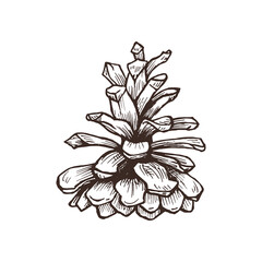 Hand-drawn sketch of a cone. Stock isolated illustration.