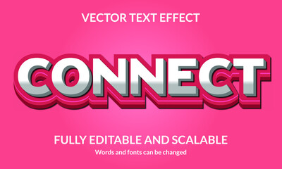 Connect Editable 3D text style effect