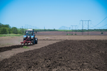 Agriculture with a tractor