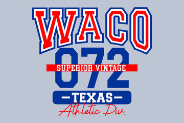Naklejka na ściany i meble Waco Texas 072 vintage typography design