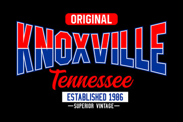 Knoxville Tennessee superior vintage typography design - obrazy, fototapety, plakaty