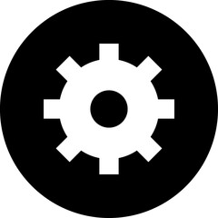 Settings, service black circle icon