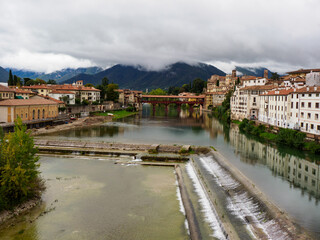 Fototapeta na wymiar A River in Bassano del Grappa